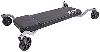 JEGS Oversize X-Frame Creeper | Capacity: 300 Lbs | Frame Dimensions: 45" L x 25" W x 7" H | Deck Dimensions: 38" L x 14" W x 2" H | Ground Clearance: 2.5" | Weight: 19 Lbs | Four Casters