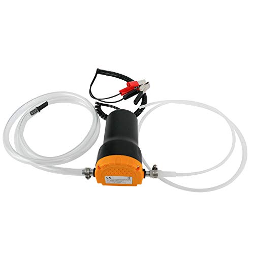Amarine Made Oil Pump, Oil Extractor Pump 12V 60W Oil Removal Pump for Fluid Change, Electric Oil Change Transfer Pumps, Easily Scavenge Fluid from Cars, Motorcycles, RVs, Boats, and lawn Equipment - color: Black, Yellow