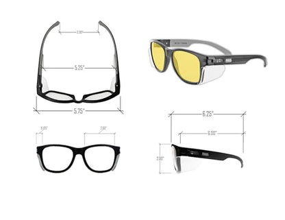 MAGID Gemstone Y50 Performance Anti-Fog Safety Glasses with Side Shields - color: Amber Lens | Black Frame, size: 2 Pairs