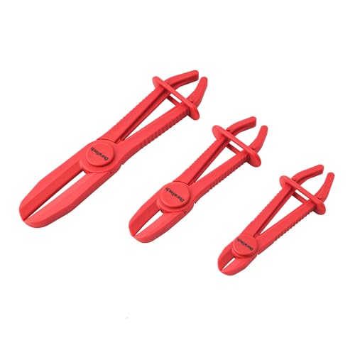 DURATECH 3-Piece Hose Pinch Clamp Pliers for Fuel, Brake and Radiator Hoses | Pinch Pliers, Line Clamp Pliers Set - size: 3-Piece, style: Straight
