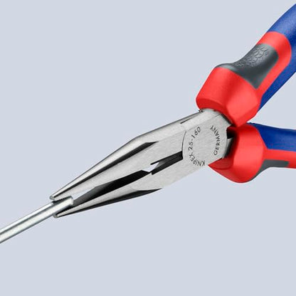 KNIPEX - Long Nose Pliers w/Cutter, Multi-Component (25 02 160),6-1/4 inches - color: Multicolor, size: 6-1/4 inches, style: Classic