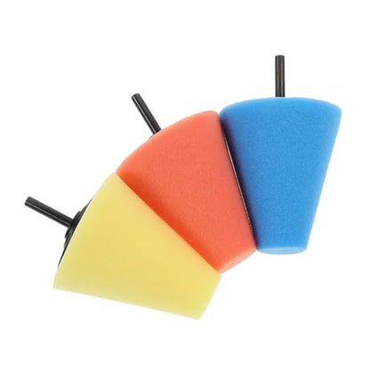 Alipis 3Pcs Auto Wheel Polishing Cone Kit Detailing Buffing Pads for Car Wheels Compatible Drills and Automotive Supplies
