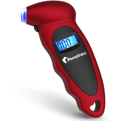 Digital Tire Pressure Gauge,Accurate Cars Air Gauge 150 PSI,Red | 0-150PSI Calibrated,Accurate in 0.1 Increments,4 Measurement Units,Backlight LCD&Nozzle Light,for Everyday Vehicles - color: Red(1PK), size: 1 Pack
