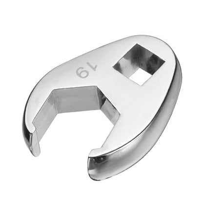 HARFINGTON Drive Crowfoot Wrench 3/8" Drive 19mm Metric Fractional Crowfoot Flare Nut Wrench 40Cr Chrome Plated Open End Crowfoot Wrench for Mechanics Automotive Repair Work - size: 19mm