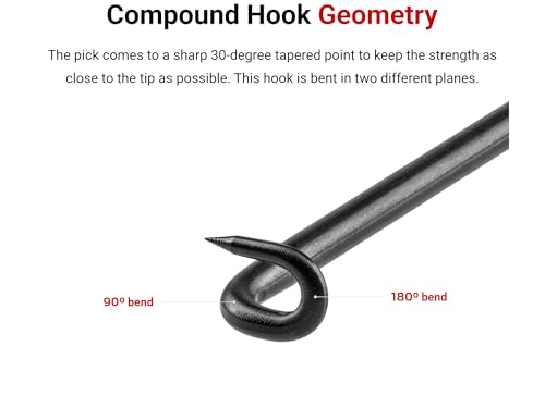 TEKTON Compound Pointed Hook (1/8 x 3 in. shank) | PNH21108 | Made in USA - style: Compound Hook