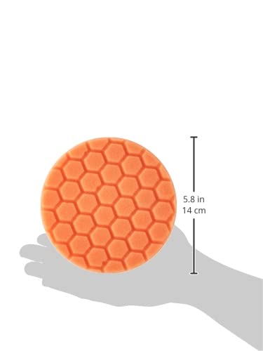 Chemical Guys, Hex-Logic Medium-Heavy Cutting Foam Pad, Orange, 5.5 inch | Medium-heavy, for paint correction and defect removal on 5 inch backing plates, 5.5 inch, works with dual-action polishers - size: 5.5 Inch Pad (1 Pack), style: Medium Cutting