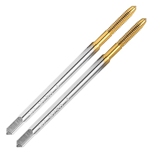 2Pcs M2 X 0.4 Metric Thread Tap,M2 X 0.4mm M2 HSS Right Hand Thread Milling Tap - size: M2x0.4 - 2Pcs