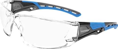 Ironwear 3085 Safety Glasses Anti-Fog ANSI Z87 Compliant with UVA and UVB Protection - color: Blue,clear