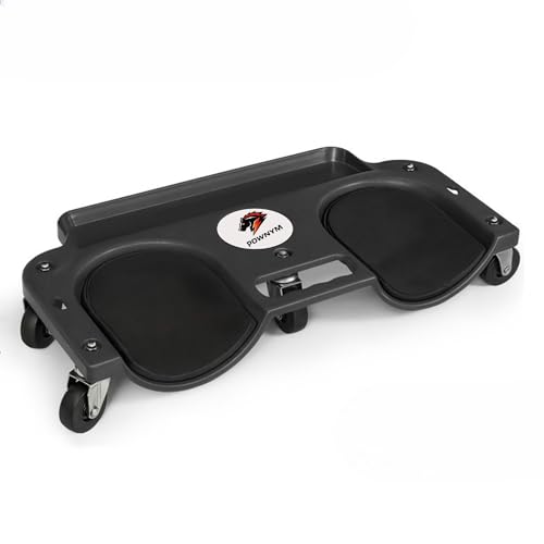 Rolling Knee Creeper/Pads with Swivel Castors, Tool Tray, High-Impact Frame | Built-in Tool Tray; Cushioned Pads; ABS Frame; Applications(Auto Shop/Workshop/Flooring/Painting/Landscaping)