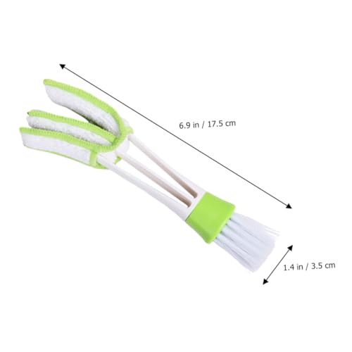 3pcs Car Air Vent Detail Brush Set for Interior Crevice and Louver Cleaning, Green Mini Duster Tools for Automotive Air Conditioner Vents and Dashboard Maintenance