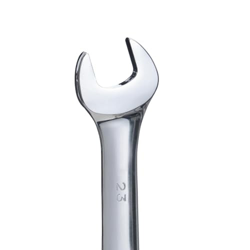 BLACK CANYON Metric 23mm Combination Wrench, 12-Point Box End & Hex Opening Design, Polished Steel - size: 23 mm
