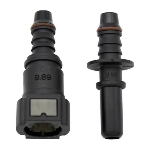 9.89mm SAE to 3/8(10.5mm) Barb Straight for 5/16(8mm) ID Nylon Fuel Line Hose Quick Release Connector - color: Straight-Kit, size: 9.89mm SAE to 3/8 Barb