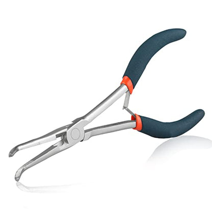 SPEEDWOX Long Reach Needle Nose Pliers with Serrated Jaws Bend Nose Pliers Fish Pliers Hook Remover Angled Needle Nose Plier with Cutter for Hard to Reach Narrow Spaces Jewerly Making - style: Needle Nose Pliers with bend nose