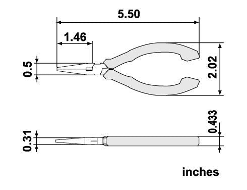 VAMPLIERS 5.5" Mini Precision Long Nose Pliers, ESD Safe, Made in Japan | Needle Tip, Serrated Jaws, Wire Cutter, High Carbon Steel, Thermoplastic Elastomer Handles, For PCB/SMD, PC Electronic Repair - style: 5.5" Long Nose Pliers