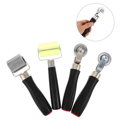 4pcs Tire Patch Rollers with Rubber Wheel Handle for Automotive Tire Patch Kit Plastic and Metal Material for Car Interior in Vehicle’s Garage Workshop