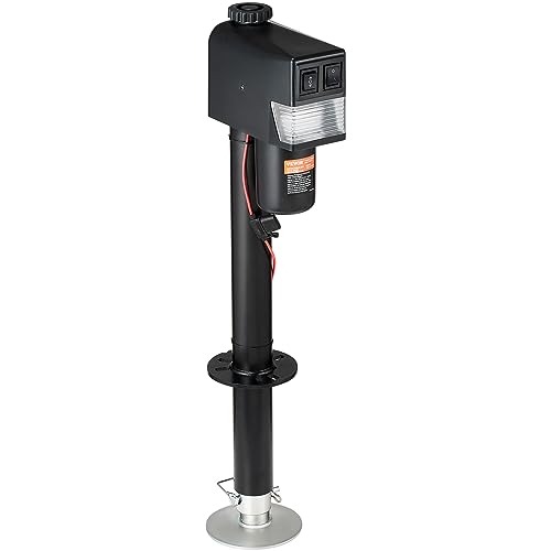 VEVOR Electric Tongue Jack, 3500lbs Capacity, 9.84"-33.85" Electric Trailer Jack with Waterproof Cover for RV, Horse, Utility Trailers - size: 3500 lbs