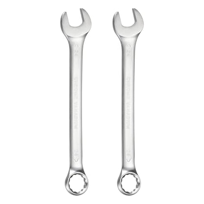 HARFINGTON 2Pcs Metric Combination Wrench 24mm Open End & 15-Degree Offset 12-Point Box End Chrome Vanadium Steel Industrial Grade Double Ended Wrenches Spanners Tools - size: 24mm