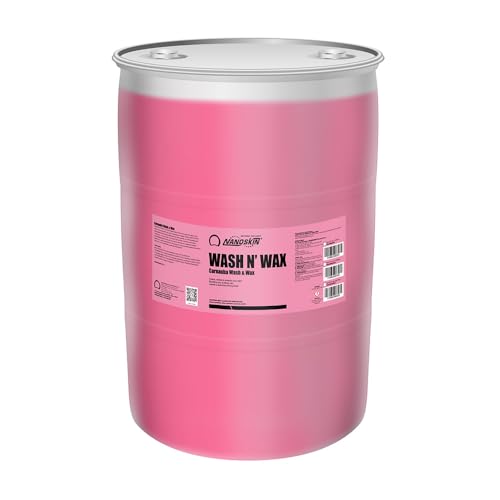 Nanoskin WASH N' WAX with Carnauba 30 gallons - Cleans & Shines in One Step | Works with Foam Cannon, Foam Gun, Bucket Washes, Pressure Washer | Carnauba Wax Protection for Cars - size: 3840 Fl Oz (Pack of 1)