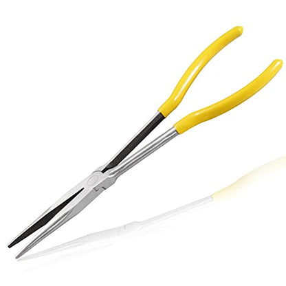 11 Inches Long Reach Long Nose Pliers Straight Needle Nose Pliers Chain Nose Pliers Wire Plier Repair Tool for Hard-to-Reach Narrow Spaces and Limited Clearance Areas - style: Straight needle nose pliers