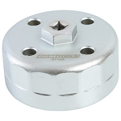 OEMTOOLS 87136 88.8MM 15 Flute Oil Filter Cap Wrench, Filter Puller for Hyundia and Kia Vehicles, 3/8 Inch Ratchet, 27MM socket, or 1/16 Inch Socket - size: 88.8 mm