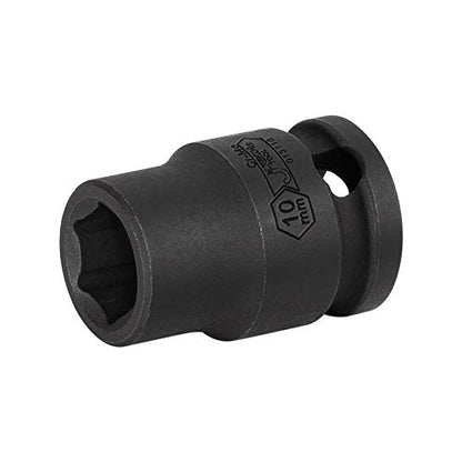 Jetech 3/8 Inch Drive 10mm Standard Impact Socket, Heat-Treated Chrome Molybdenum Alloy Steel, 6-Point Design, Metric, Anti-Rust Finish for Pneumatic & Electric Impact Wrench - size: 10mm