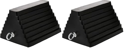 MaxxHaul 70073 Solid Rubber Heavy Duty Wheel Chock with Eyebolt (Pack of 2) - size: 1 Count (Pack of 2)