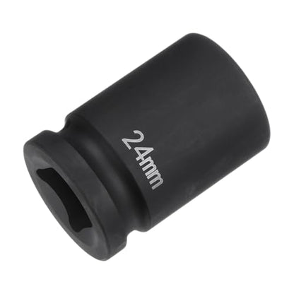 HARFINGTON 6-Point Impact Socket 3/4" Drive 24mm Metric 40Cr Alloy Steel Spindle Axle Nut Impact Socket - size: 24mm