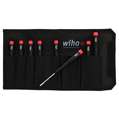 Wiha 26199 Slotted and Phillips Screwdriver Set in Rugged Canvas Pouch, 8 Piece