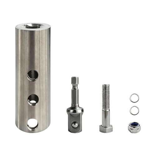 Trailer Jack Drill Adapter, Camper Jack Electric Drill Connector with 1/2 Inch Socket Adapter Bit, Heavy Duty Three-Hole Attachment Kit Fits 1 Inch Drive On Trailer Jacks