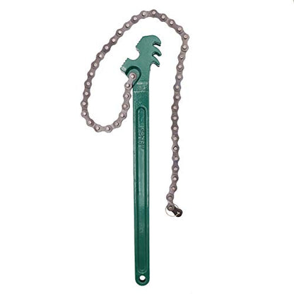 16 Inch Heavy Duty Chain Wrench with 27" Adjustable Chain for 1.5"-7.5" Diameter Pipe, Carbon Steel Reversible Pipe & Oil Filter Wrench for Auto Repair, Plumbing, Water Filter Removal