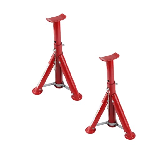 Vikye Foldable 3 Ton Car Jack Stand Durable Alloy Steel for Maintenance Easy Storage 11.42-16.06in Red
