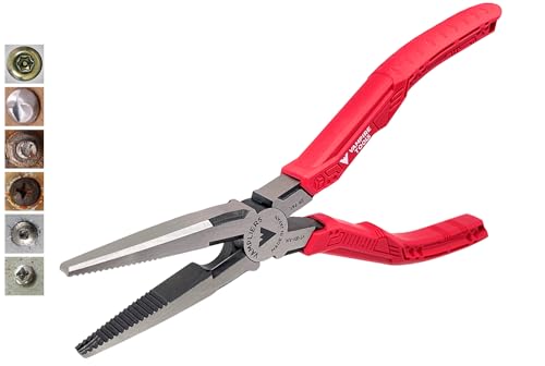 VAMPLIERS 7.5" Stripped Screw Extractor Needle Nose Pliers. Made in Japan. Time-Saving Long Nose Screw Removal Plier for Removing Damaged Fasteners in Confined Spaces. - style: 7.5" Long Nose Pliers