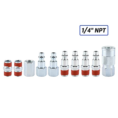 18 Pieces Air Tool Accessories Kit with 3/8 Inch X 25 FT PVC Hose, 1/4 Inch NPT Quick Connect Fittings, Air Blow Gun, Tire Gauge, Air Chuck - size: 18 Pieces Kit with PVC Hose