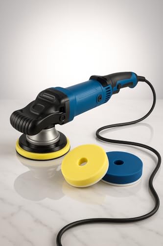 NEW! 8 Amp 6 in. Forced-Rotation Dual-Action Polisher Kit with Compounding & Polishing Foam Pads, 3200–9600 OPM, Soft-Start, MVC Anti-Vibration, 25 ft Cord – Compatible with HERCULES Polishing Systems