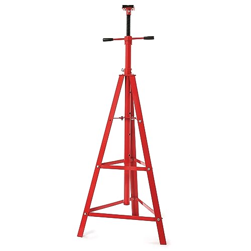 KUAFU Adjustable Under Hoist Tripod Stand 2 Ton High Lift Jack Stand Reach | Underhoist Support Stand 4000lbs Capacity Lift Stand for Car Lift High-Position Lift Range 47.4"-84.5" - size: Red