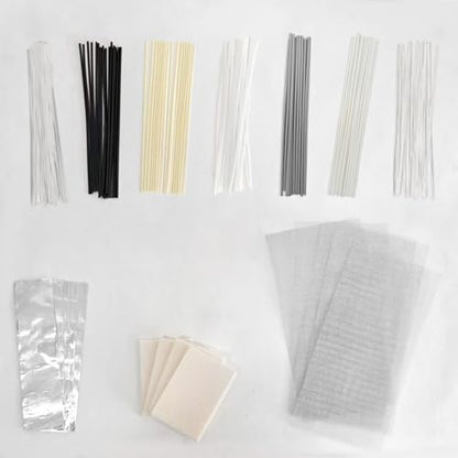 112 Pcs Plastic Welding Rods Kit, 7 Materials (PP ABS PE PU TPO PA PC) for Car Bumper & Kayak Repair, Includes 5 Stainless Steel Mesh, 4 Sanding Sponges & 5 Tapes, 7.87 Inch Plastic Weld Rods