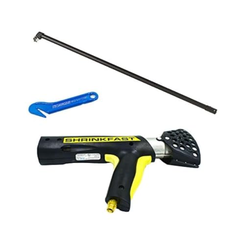 Mr. Shrinkwrap Bundle - Shrinkfast 998 Propane Heat Gun, 200000 BTU, Ready to Use with 25' Hose, Regulator, Wrench, Hard Case, 6' Angled Extension, and Shrink Film Knife Made in the USA - size: Bundle with 6' Extension