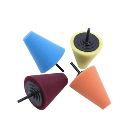 Car Polishing Pad Buffing Foam Sponge Cone Polisher Buffer Automotive Waxing Kit for Wheel Hub(Gray) - color: Gray