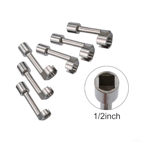 Diesel Fuel Line Socket Set 1/2 Drive Flare Nut Wrench for Automotive Tube Pipe Repair, Open End Ring Sizes 12 14 16 17 18 19mm, Metal Hand Tool(14mm) - color: 14mm