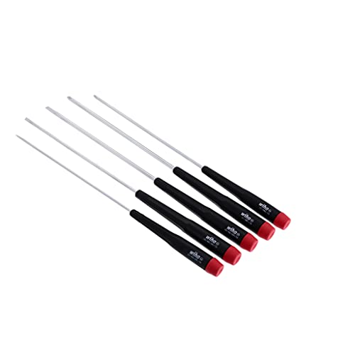 Wiha 26192 Slotted and Phillips Screwdriver Set, 5-Piece, Slotted 2.5–4mm, Phillips #0–#1