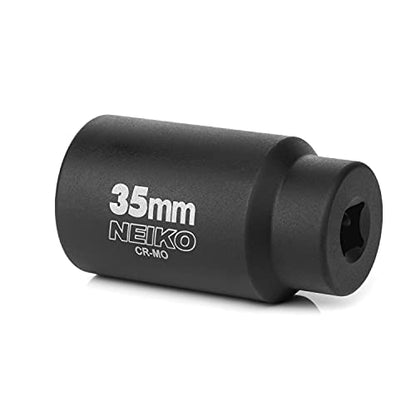 NEIKO 02526A 35mm Socket | 1/2” Drive Deep Impact Socket | Spindle & Axle Nut Socket | 12 Point |Chrome Molybdenum Cr-Mo |Deep Well Hub | Triple Square | Axle Shaft Nut Remover - size: 35 mm (Single)