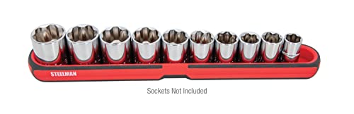 Steelman 75105 Medium 12-Inch Long Magnetic Steel Socket Storage and Parts Accessory Tray - size: 1- pc Medium 12-Inch Long