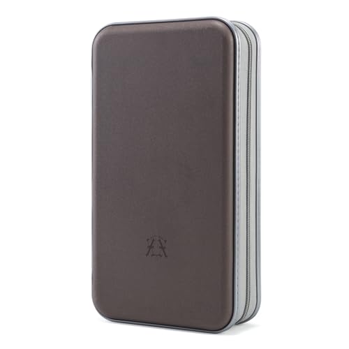 alavisxf xx CD Case, 96 Capacity Hard Plastic Organizer Wallet for Car | CD DVD Holder, Portable Hand Strap, Zipper Closure, Anti-Slip Scratch-Resistant Sleeves, Disc Storage, for Home Office Travel - color: Coffee, size: 96 Capacity