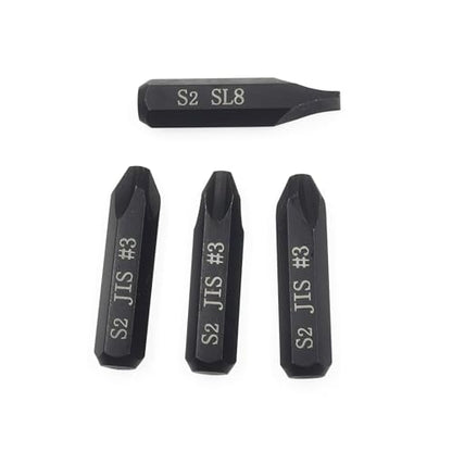 3Pcs JIS Impact Screwdriver Bits and 1Pcs Slotted Impact Bit for Manual Impact Driver, 5/16" Hex Shank, S2 Alloy Steel,36mm Long- Ideal for Japanese Automotive & Motorcycle Repairs (JIS #3x3+SL8) - size: JIS #3x3+SL8
