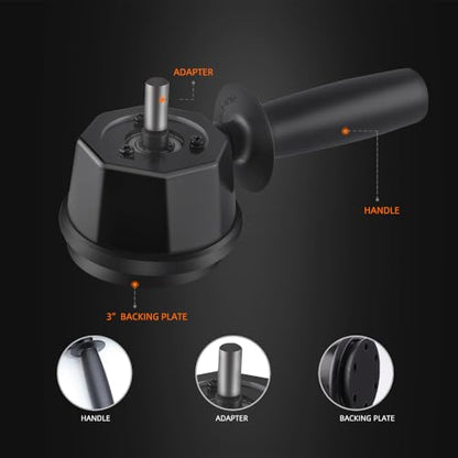 Dual Action Power System Tool, Forced Dual Action Polisher Adapter Detailing Tool with 3Pcs Polishing Pads For Cordless Drill for Car Polishing, Buffing, Waxing and Compounding -DAPSTS3