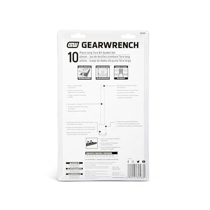 GEARWRENCH 10 Pc. 1/4" & 3/8" Drive Long Torx Bit Socket Set - 80588 - size: 1/4" & 3/8" Drive, style: 10 Pc Long Torx Bit Socket Set