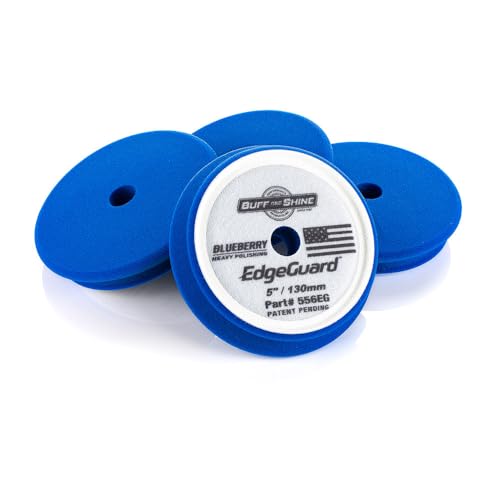 Buff and Shine - EdgeGuard Foam Buffing Pads - Blueberry - 5" Heavy Polishing Pad - Pack of 4 - color: Blueberry, size: 5" (4 Pack)