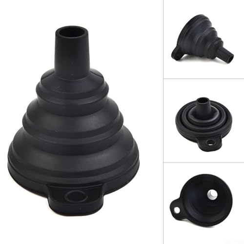 Flexible Automotive Funnel Set for Oil Change - Bendable Silicone Spout for Gas Diesel Coolant Transfer - No Spill Design 7.5cm