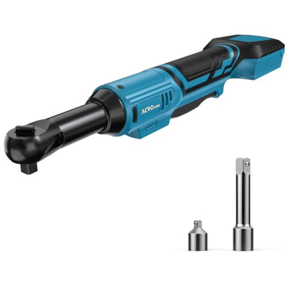 ACROPOW 3/8" Cordless Ratchet Wrench, For Ma-kita 18V Battery | 45Ft-Lbs Extended Electric Ratchet, Variable Speed, 1/4" Adapters, 3" Extension Bar, Bare Tool Only