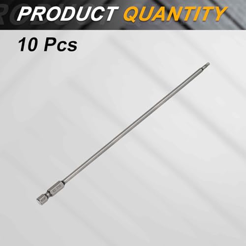 HARFINGTON 10pcs T10 Torx Head Screwdriver Bit 1/4" Hex Shank 7.87" (200mm) Long Magnetic No Hole Tip Tamper Proof 6 Point Star Screw Driver Drill Bits S2 Steel Industrial Power Screwdrivers - size: T10 x 7.87"